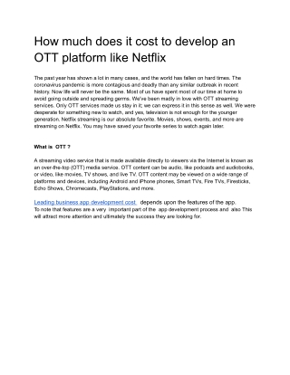 OTT netflix app - Google Docs