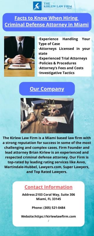 Facts to Know When Hiring  Criminal Defense Attorney in Miami