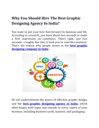 Why You Should Hire The Best Graphic Designing Agency In India