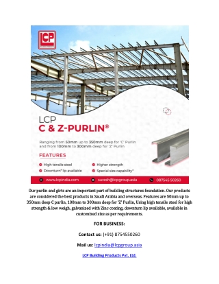 C Purlin Manufacturer in Saudi Arabia