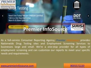 Drug Testing Company - Premier InfoSource