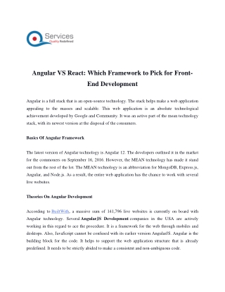 Angular VS React Which Framework to Pick for FrontEnd Development