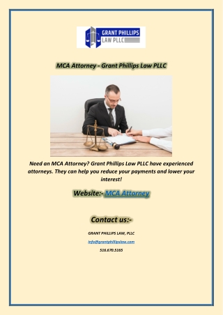 MCA Attorney  Grant Phillips Law PLLC