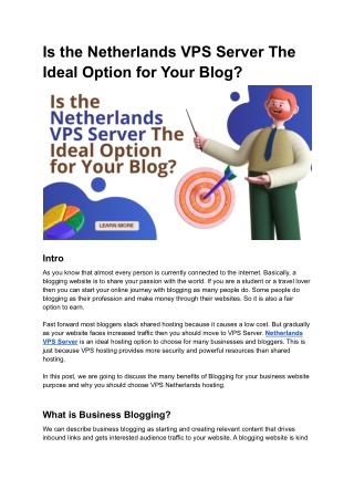 Is the Netherlands VPS Server The Ideal Option for Your Blog