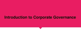 Introduction to Corporate Governance