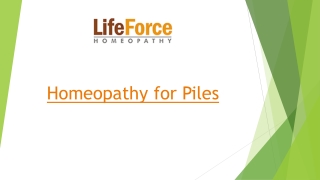 Homeopathy for Piles