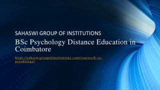 BSc Psychology Distance Education in Coimbatore
