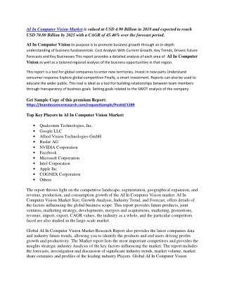 AI In Computer Vision Market