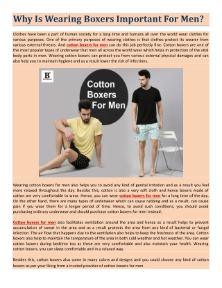 Why Is Wearing Boxers Important For Men