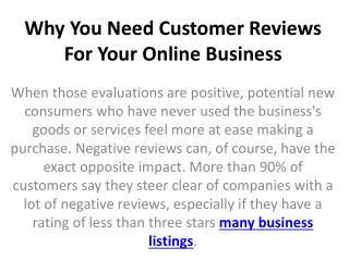 Why You Need Customer Reviews For Your Online Business