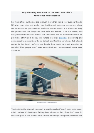 Why Cleaning Your Roof Is The Treat You Didn’t