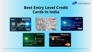Best Entry Level Credit Cards In India