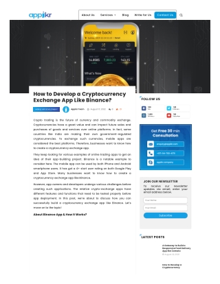 How to Develop a Cryptocurrency Exchange App Like Binance