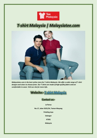 T-shirt Malaysia  Malaysiatee