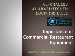 Importance of Commercial Restaurant Equipment