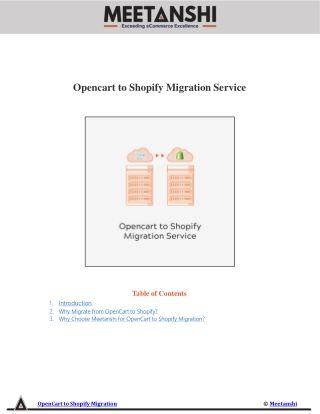 Opencart to Shopify Migration Service