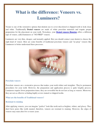 What is the difference: Veneers vs. Lumineers?