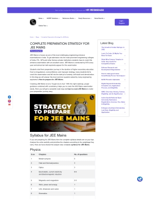 Strategy to Prepare for JEE Mains