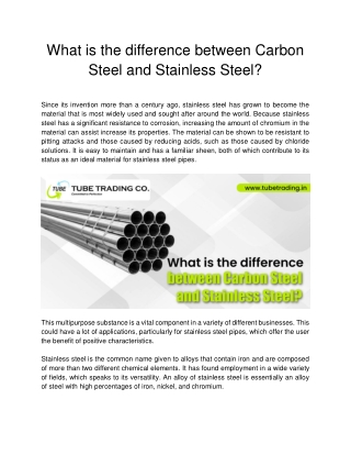 What is the difference between Carbon Steel and Stainless Steel?