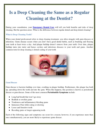 Is a Deep Cleaning the Same as a Regular Cleaning at the Dentist?