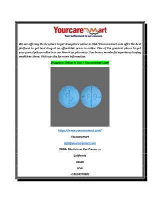 Drugstore Online in Usa  Yourcaremart.com