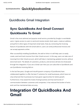 QuickBooks Gmail integration - quicklybookonline