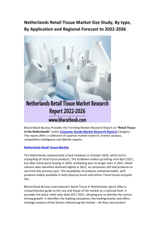 Netherlands Retail Tissue Market Research Report 2022-2026