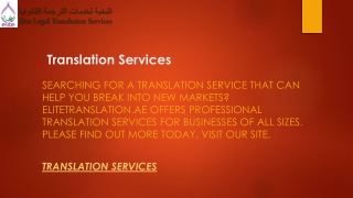 Translation Services  Elitetranslation.ae