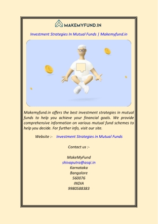 Investment Strategies In Mutual Funds Makemyfund.in