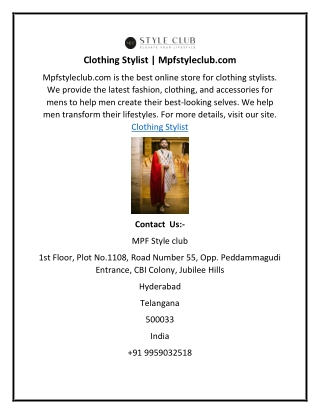 Clothing Stylist Mpfstyleclub.com