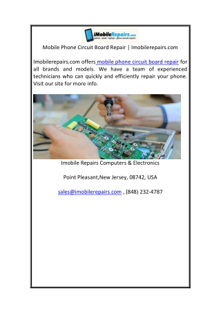 Mobile Phone Circuit Board Repair | Imobilerepairs.com