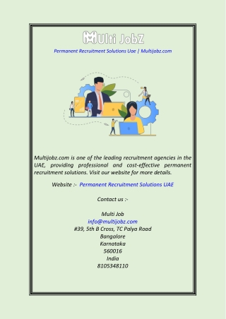 Permanent Recruitment Solutions Uae Multijobz.com