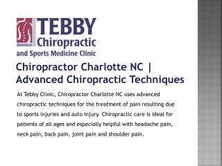 Chiropractor Charlotte NC | Advanced Chiropractic Techniques