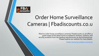 Order Home Surveillance Cameras | Fbadiscounts.co.uk