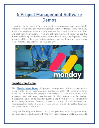 5 Project Management Software Demos
