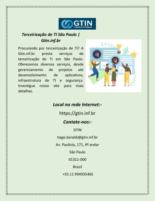Terceirização de TI São Paulo  Gtin.inf.br