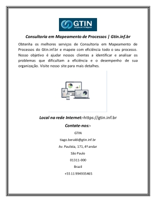 Consultoria em Mapeamento de Processos  Gtin.inf.br
