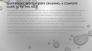 A quick method to troubleshoot QuickBooks Desktop Keeps Crashing