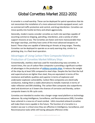 Global Corvettes Market Industry, Analysis, Growth 2022-2032