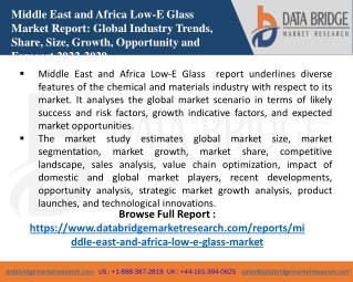 Middle East and Africa Low-E Glass Market