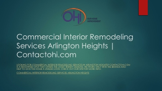 Commercial Interior Remodeling Services Arlington Heights | Contactohi.com