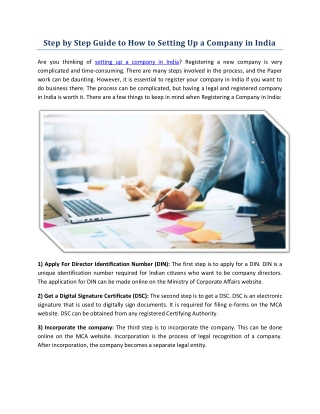Step by Step Guide to How to Setting Up a Company in India?