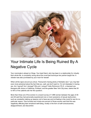 Your Intimate Life Is Being Ruined By A Negative Cycle