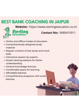 Top Bank Coaching in Jaipur Sterling Education