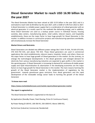 Diesel Generator Market