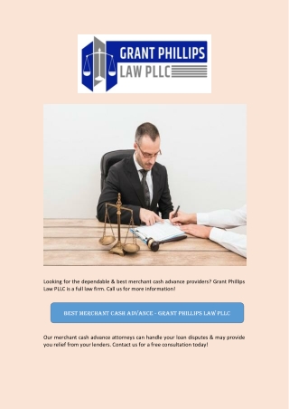 Best Merchant Cash Advance - Grant Phillips Law PLLC