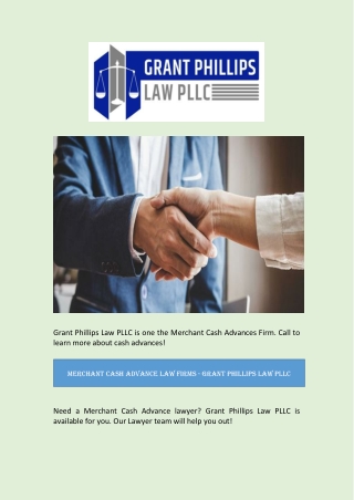 Merchant Cash Advance Law Firms - Grant Phillips Law PLLC