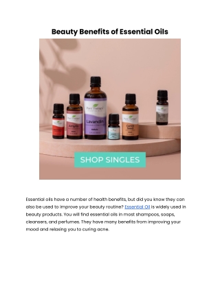 Beauty Benefits of Essential Oils