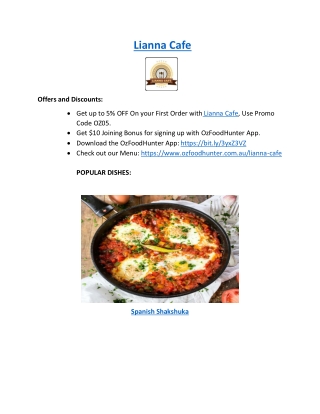 5% Off - Lianna Cafe | Best Cafe In Panania, NSW