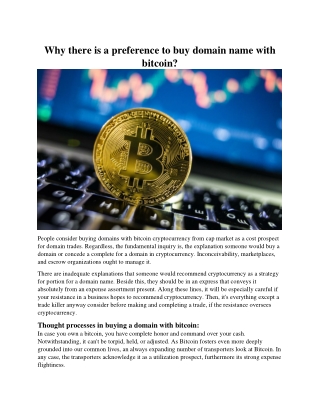 Why there is a preference to buy domain name with bitcoin